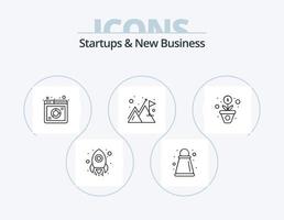 startups e novo ícone de linha de negócios pack 5 design de ícone. visibilidade. olho. pagamento. planta de dinheiro. finança vetor