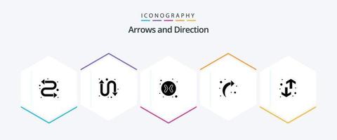 pacote de ícones de 25 glifos de seta, incluindo . atualizar. . tendência vetor