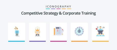 estratégia competitiva e treinamento corporativo plano de 5 ícones incluindo despesas. consumo. mercado. tarefa. plano. design de ícones criativos vetor