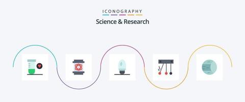 pacote de ícones de ciência plana 5, incluindo . espaço. vela. Ciência. espaço vetor