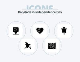 pacote de ícones de glifos do dia da independência de bangladesh 5 design de ícones. fazenda. bandeira. bater papo. país. Bangla vetor