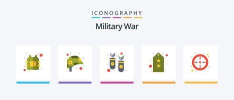 pacote de ícones plano de guerra militar 5, incluindo exército. estrela. mísseis. marcação. exército. design de ícones criativos vetor