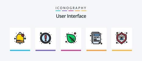 linha de interface do usuário cheia de 5 ícones incluindo . volume. ui. metade. ler. design de ícones criativos vetor