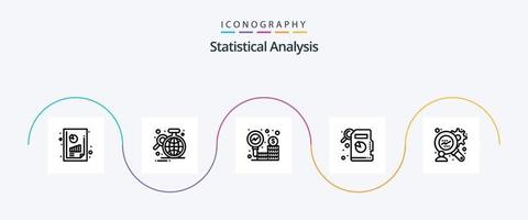 pacote de ícones da linha 5 de análise estatística, incluindo . pesquisa de consumidores. estatística. análise estatística. pesquisar vetor