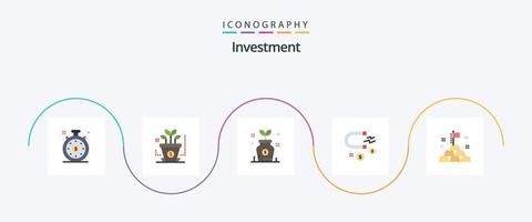 pacote de ícones de 5 planos de investimento, incluindo . investimento. investimento. ouro. investimento vetor