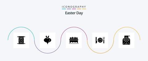 pacote de ícones de glifo 5 de páscoa, incluindo . páscoa. páscoa. correspondência. páscoa vetor