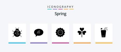 pacote de ícones de glifo de primavera 5, incluindo flor. flora. areia. flor. natureza. design de ícones criativos vetor