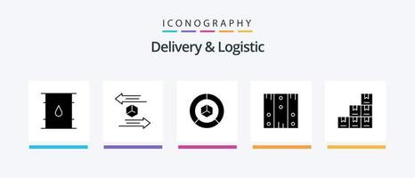 pacote de ícones de entrega e logística glifo 5 incluindo logística. caixa. retornar. embalagem. gráfico. design de ícones criativos vetor