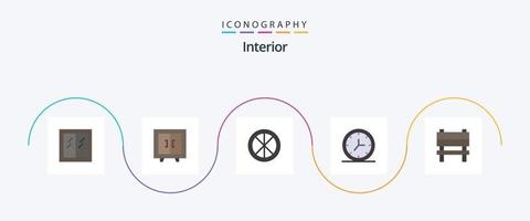 interior plano 5 pacote de ícones incluindo cadeira. parede. decoração. interior. janela vetor