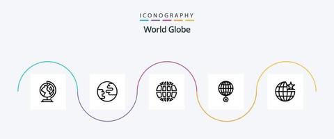 pacote de ícones da linha 5 do globo, incluindo o globo. croos. global. Internet. global vetor