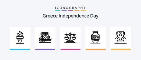 Pacote de ícones da linha 5 do Dia da Independência da Grécia, incluindo labirinto. círculo. Irlanda. Grécia. emoji. design de ícones criativos vetor