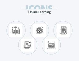 linha de aprendizagem on-line pacote de ícones 5 design de ícones. aprendizado. aula. aprendizado. on-line. Educação vetor