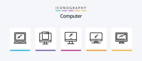 pacote de ícones da linha 5 do computador, incluindo . imac.. design de ícones criativos vetor