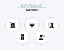 ícone de glifo de investimento pack 5 design de ícone. professor. investimento. preço. Educação. investimento vetor