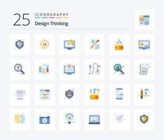 design thinking pacote de ícones de 25 cores planas, incluindo pensamento. projeto. pensamento. criativo. gráfico vetor