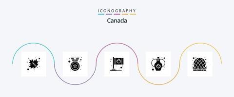 Pacote de ícones do Glyph 5 do Canadá, incluindo o Canadá. folha. Canadá. vinho. decoração vetor