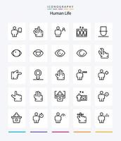 pacote de ícones de contorno humano criativo 25, como humano. elevador. avatar. grupo. pessoa vetor
