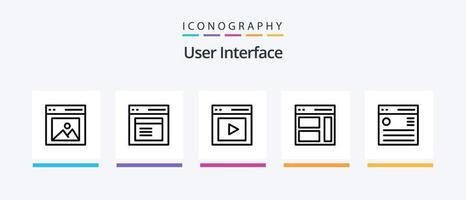 pacote de ícones da linha 5 da interface do usuário, incluindo a direita. comunicação. interface. do utilizador. interface. design de ícones criativos vetor