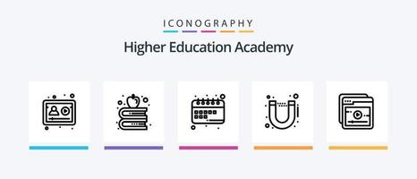 pacote de ícones da linha 5 da academia, incluindo universidade. notas. qa. Educação. governante. design de ícones criativos vetor