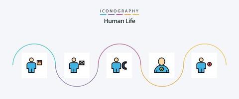 linha humana preenchida pacote de ícones plana 5 incluindo usuário. verificar. humano. info. chamar vetor