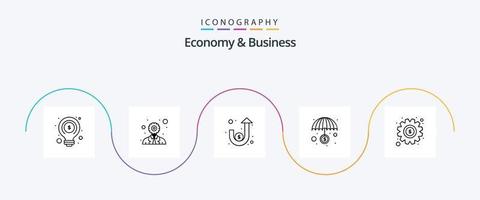 economia e pacote de ícones da linha de negócios 5, incluindo dólar. dólar. investimento. finança vetor