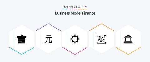 financie o pacote de ícones de 25 glifos, incluindo . . gerenciamento. finança. banco vetor