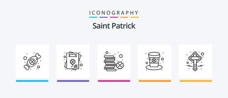 Pacote de ícones da linha 5 de Saint Patrick, incluindo festival. comemoro. Irlanda. doce. quatro. design de ícones criativos vetor