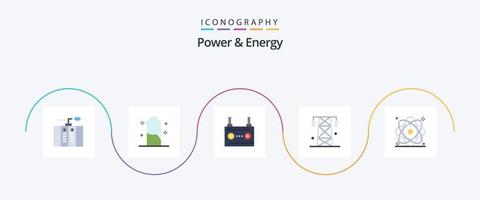 pacote de ícones de 5 planos de energia e energia, incluindo linha. eletricidade. energia. energia. carro vetor