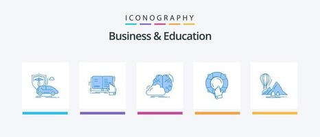 pacote de ícones azul 5 de negócios e educação, incluindo ajuda. emergência. literatura. inspiração. ideia. design de ícones criativos vetor