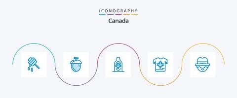 Pacote de ícones do Canadá azul 5, incluindo jardineiro. bordo. Canadá. folha. outono vetor