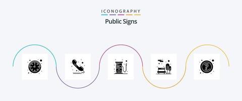 pacote de ícones de sinais públicos glifo 5 incluindo pergunta. público. combustível. jardim. banco vetor