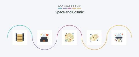 pacote de ícones do espaço plano 5, incluindo . espaço. terra. enviar. espaço vetor