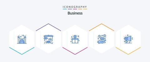pacote de ícones azul de negócios 25, incluindo anúncio. notificação. doação. anúncio. investimento vetor