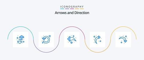 pacote de ícones de seta azul 5, incluindo recarregar. atualizar. girar. voltar. direção vetor