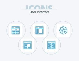 interface do usuário azul icon pack 5 design de ícone. esquerda. comunicação. interface. do utilizador. herói vetor
