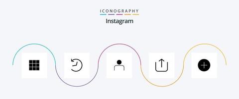 pacote de ícones instagram glifo 5 incluindo contato. Twitter. pessoas. carregar. Instagram vetor