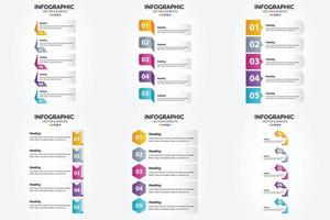 conjunto de design plano de infográficos de ilustração vetorial para folheto publicitário e revista vetor