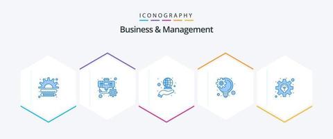 negócios e gerenciamento 25 pacote de ícones azuis, incluindo ideia. processo inovador. otimização. ideia inovadora. marketing vetor