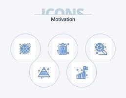 motivação ícone azul pack 5 design de ícone. alvo. foco. meta. tarefa. OK vetor