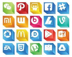 20 pacotes de ícones de mídia social, incluindo aplicativos disqus wattpad mcdonalds vine vetor