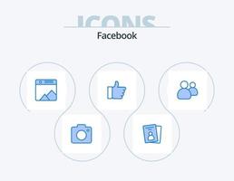design de ícones do pacote de ícones azuis do facebook 5. grupo. amor. imagem. voto. mão vetor