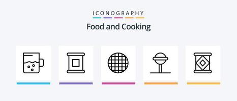 pacote de ícones da linha de alimentos 5, incluindo . comida. gelo. design de ícones criativos vetor