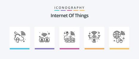 internet das coisas linha 5 pacote de ícones incluindo microfone. fones de ouvido. inteligente. inteligente. trem. design de ícones criativos vetor