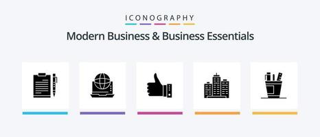 pacote de ícones de negócios modernos e essenciais de negócios glifo 5, incluindo polegares. gesto. negócios. dedo. on-line. design de ícones criativos vetor