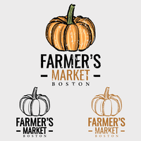 Logotipo do mercado Pumpkin Farmers vetor