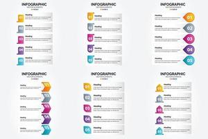 conjunto de design plano de infográficos de ilustração vetorial para folheto publicitário e revista vetor