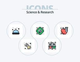 linha de ciência cheia de ícones do pacote 5 design de ícones. ideia. Ciência. água. eletricidade. Ciência vetor