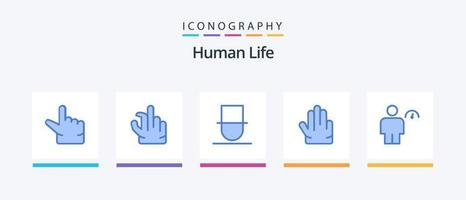 pacote de ícones azul humano 5, incluindo . indicador. do utilizador. humano. avatar. design de ícones criativos vetor