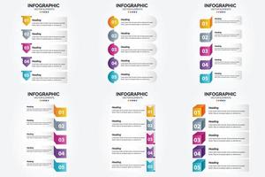 conjunto de design plano de infográficos de ilustração vetorial para folheto publicitário e revista vetor