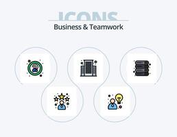linha de negócios e trabalho em equipe cheia de ícones pack 5 design de ícones. . conceito. decisão. o crescimento do negócio. estrutura vetor
